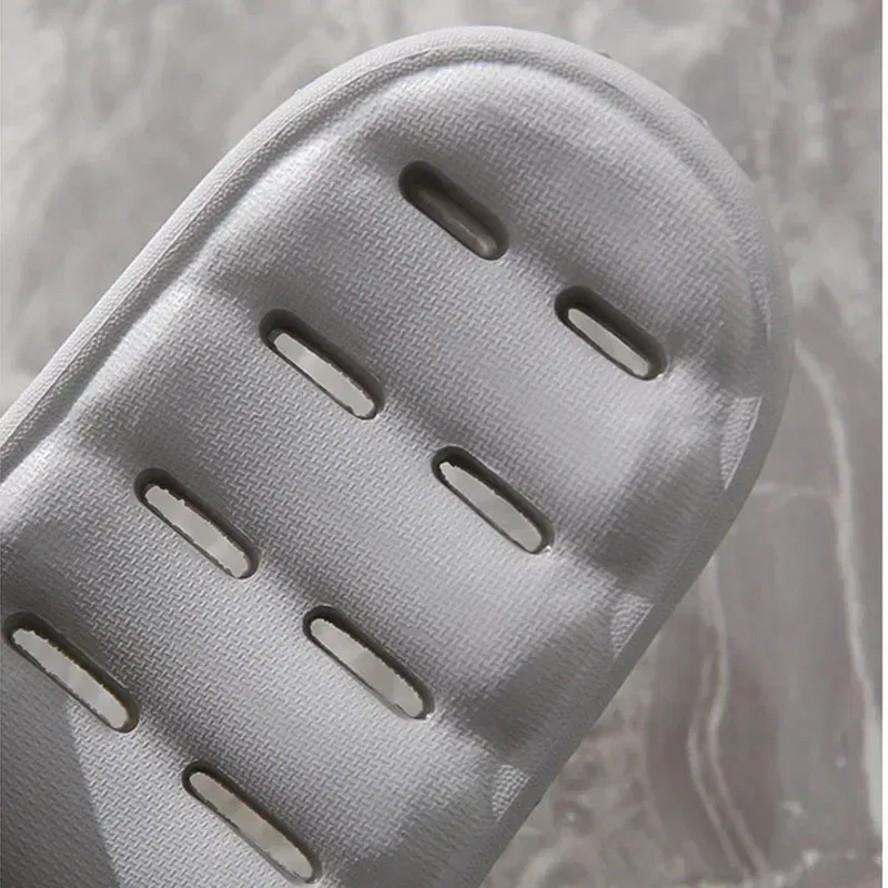 Color: WHITE, Shoe Size: 4.5 - Men Bathroom Slippers Women Home Slipper Non-slip Water Leaky Slippers Couples Beach Flip Flop Comfortable Soft Sole Slides