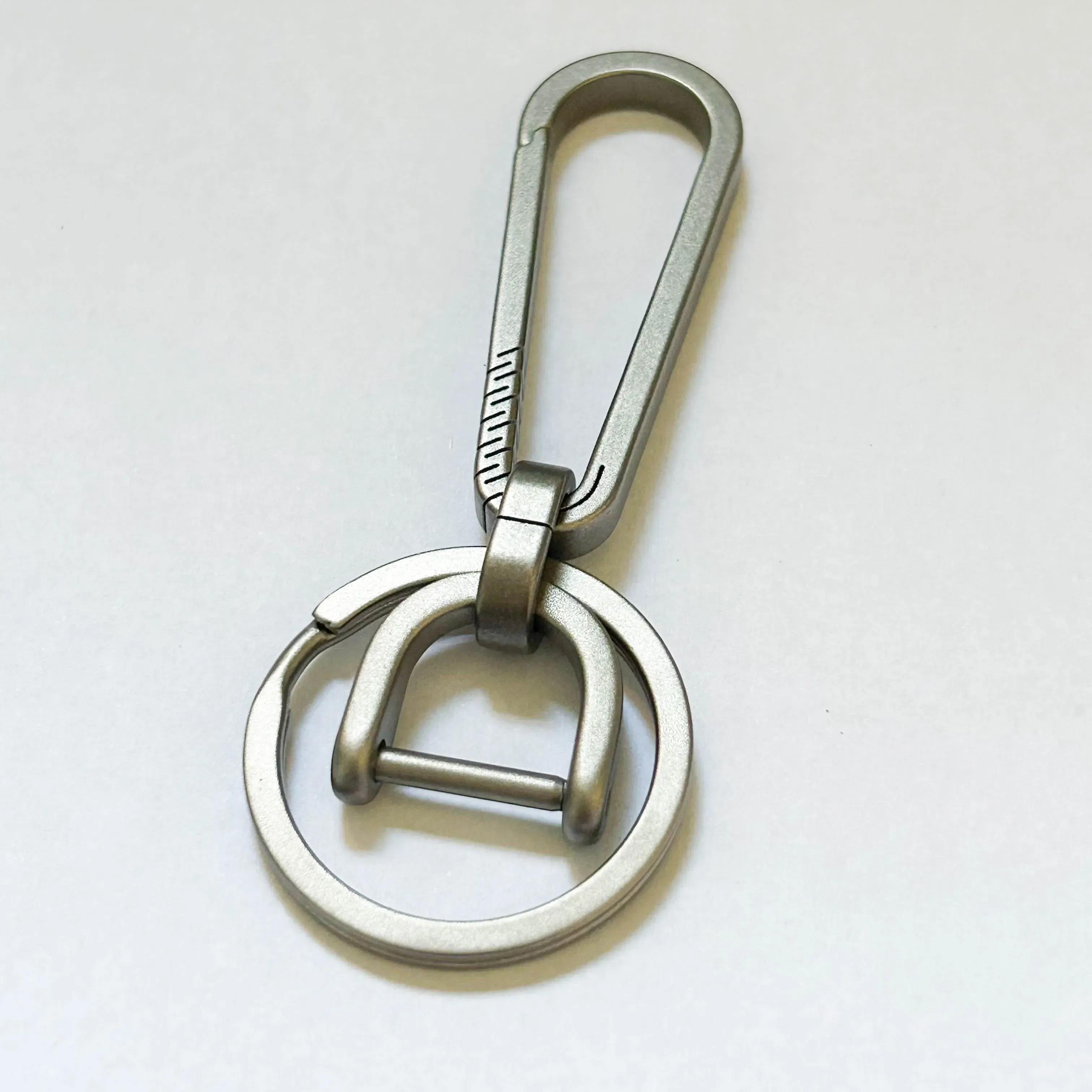 Color: WHITE - High-End Titanium Keychain Men Car Key Chain Key Ring Ultra Lightweight EDC Carabiner Key Holder Outdoor Hiking Buckle Tool Gift