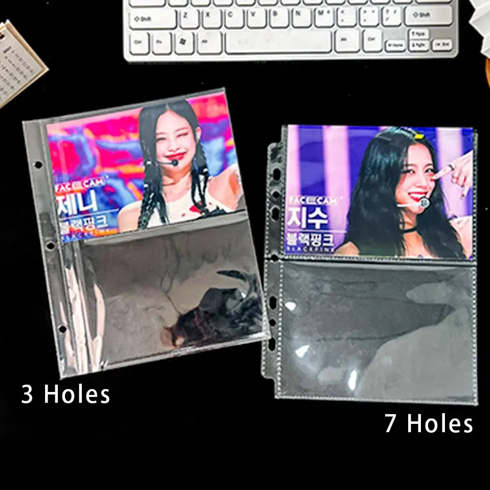 Color: Yellow - A5 3/7 Ring Photocards Binder Sleeve 1/2/4/6 Pockets Clear Acid Free 6x4 Photo Album Refill Pages Trading Card Postcard Sleeve