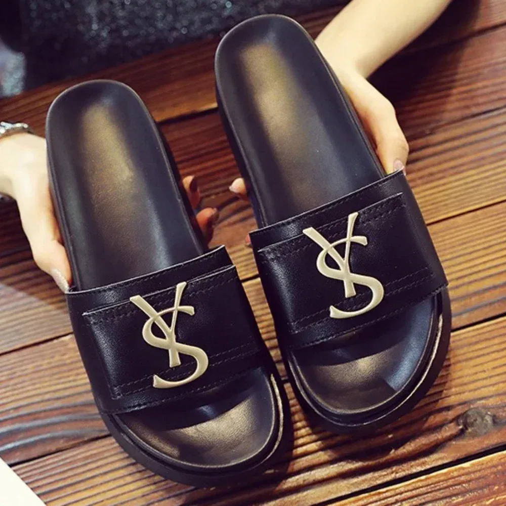 Color: Beige, Shoe Size: 34 - Slippers Summer Shoes Women Platform Design Slides Fashion Letters Ladies Shoes Casual Slipper Outside Non-slip Slippers Sandals