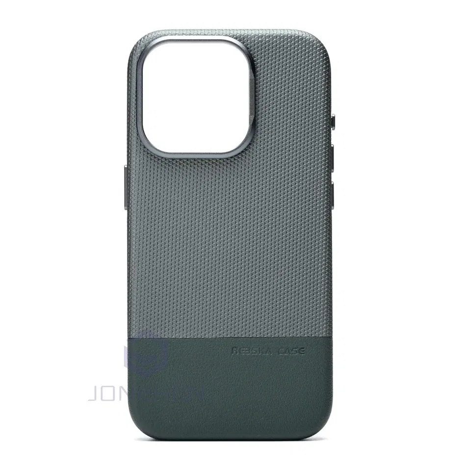 Color: Blue, Material: Nylon - Business Hit Color Relief Leather Case For iPhone 16 15 14 13 Pro Max For Magsafe Magnetic Wireless Charge Alloy Len Cover Bag