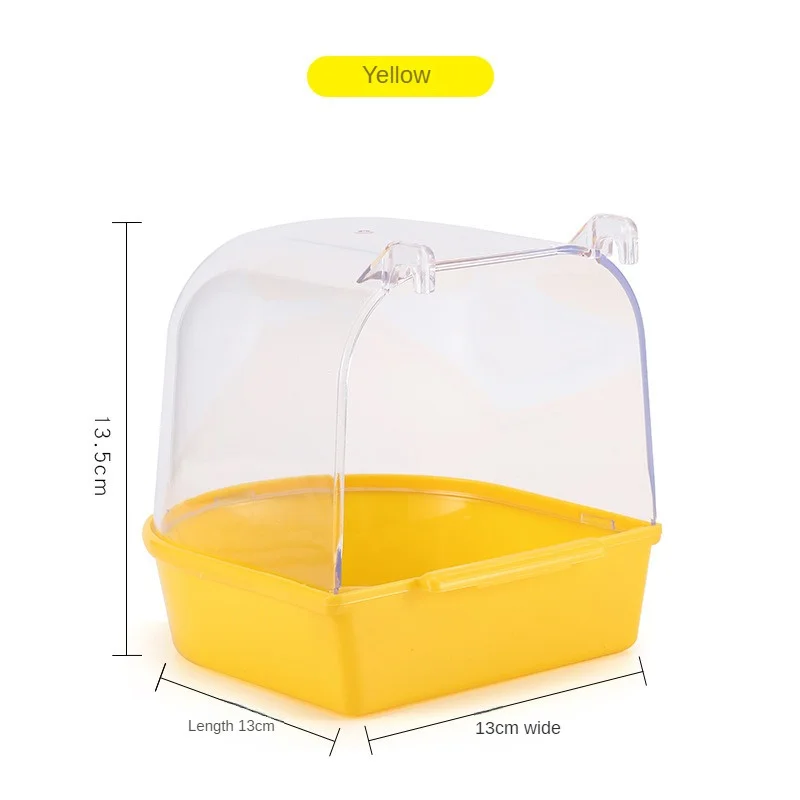 Color: GRAY, Ships From: CHINA - Bird Hanging Cockatiel Bath Cube Parrots Bathtub Bathtub Shower Box Cage Accessory for Little Bird Canary Budgerigar Lovebird