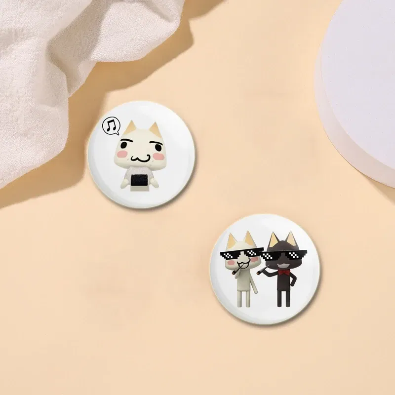 Cartoon Funny Toro Inoue Cat Pins Tinplate Badge DIY Custom Brooch for Fans Collection Gifts Decorative Clothes Hats