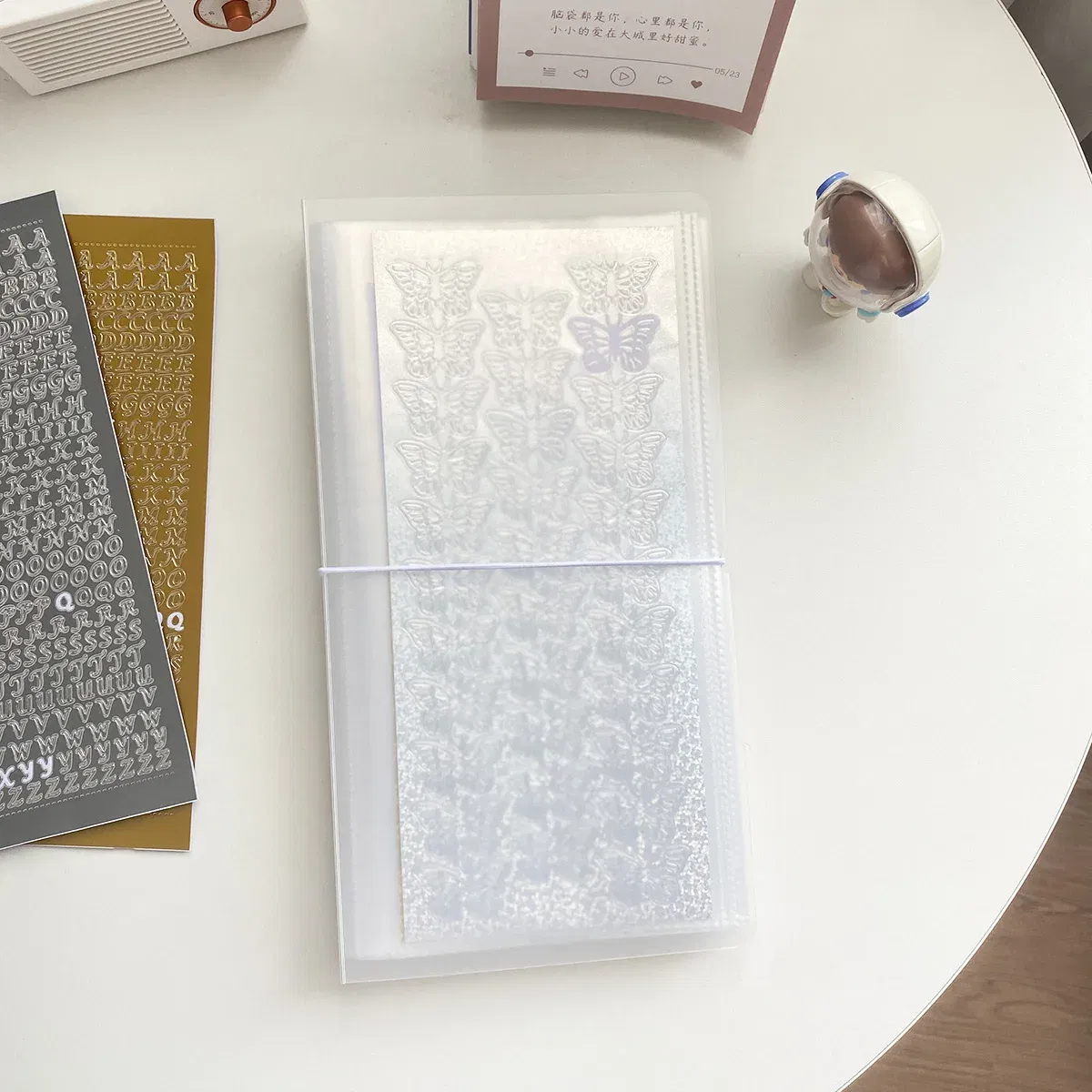 Color: MULTI - Yoofun Sticker Material Collection Holder Storage Book Case Transparent Photo Album Scrapbooking Material Paper Book Stationery