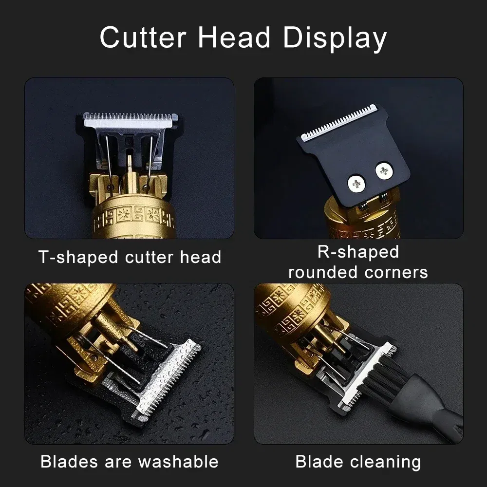 Color: Black - T9 Electric Hair Cutting Machine Hair Clipper Beard Shaving Body Hair Trimmer Clippers Professional Barber Men Trimmer Shaver