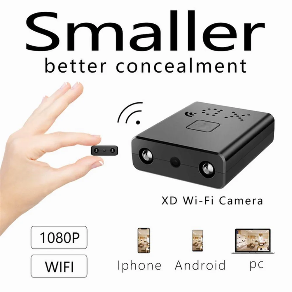 Sensor Size: 1/3" - BKW1 Camera Smallest Cam Mini WiFi 1080P IR-Cutting Camera Night Motion Detection For Home Office Security Surveillance