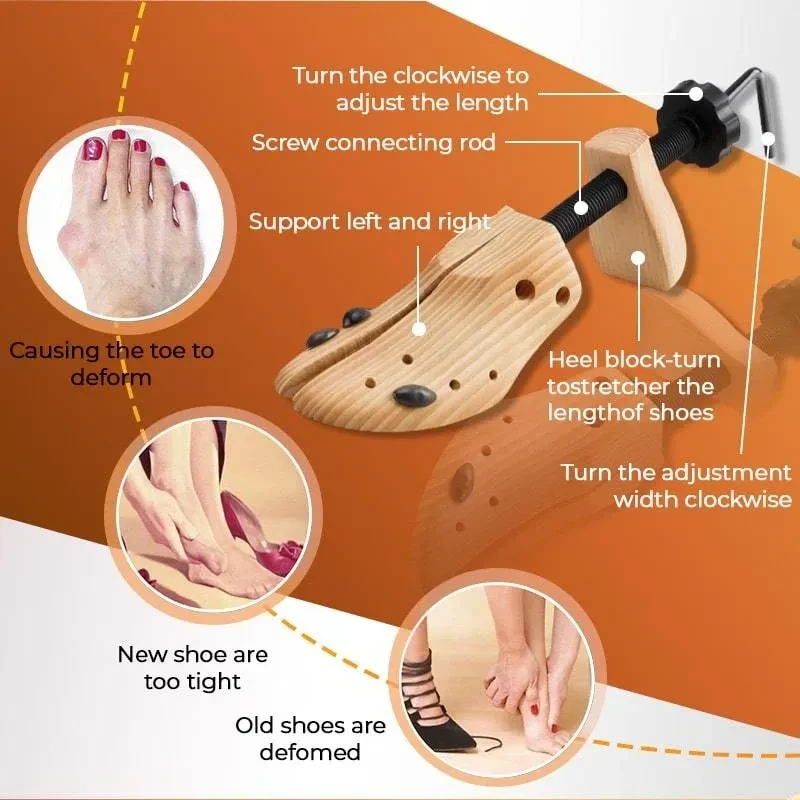 Wooden Adjustable Boot Expander Shaper Flats Pumps Shoe Stretcher