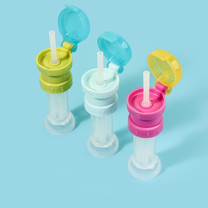 Colorful Twist-Open Built-in Straw Water Bottle