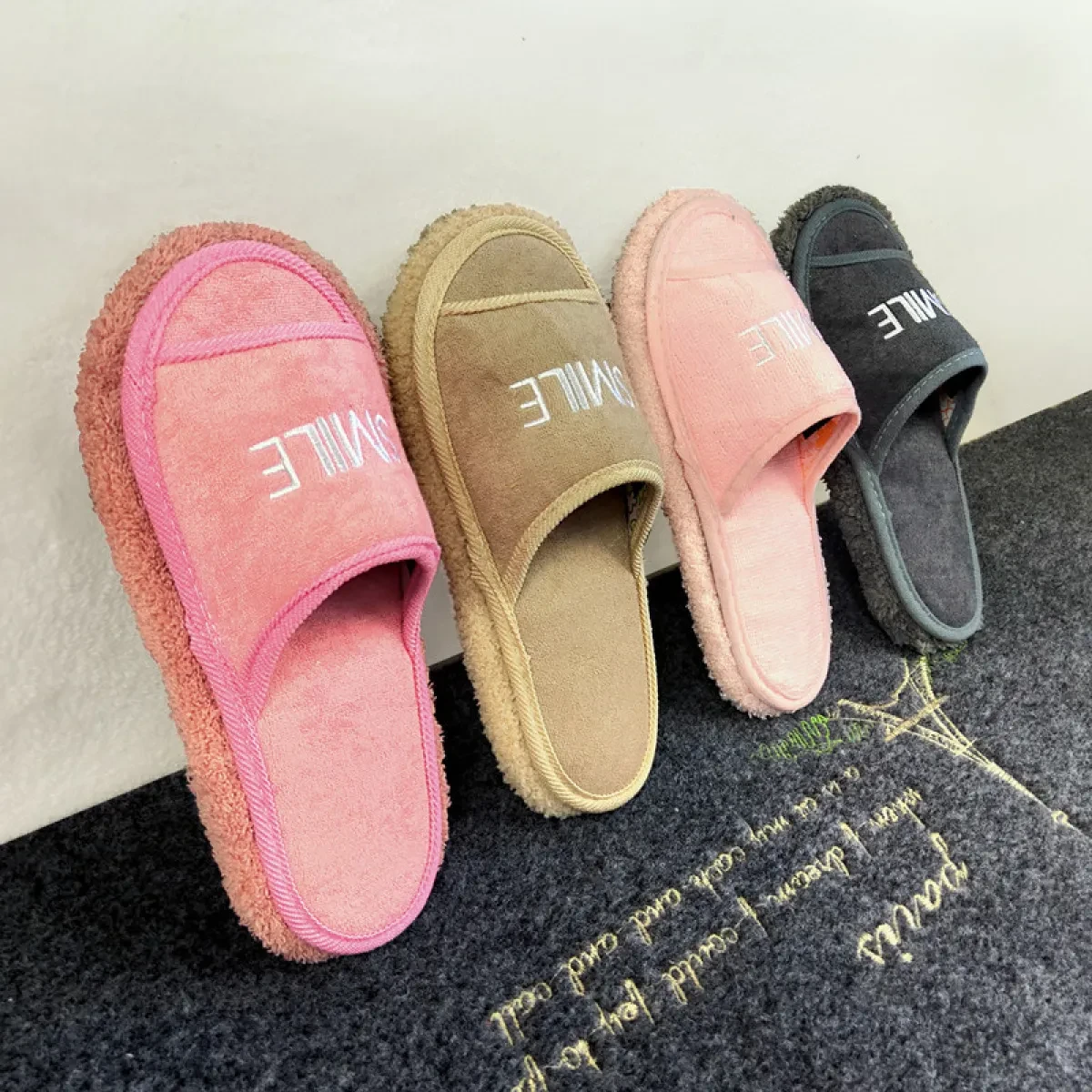 Premium Plush Mop Slippers with Detachable, Washable Bottoms