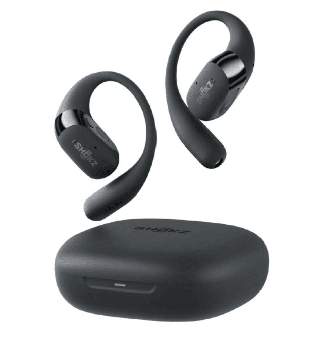Shokz Open Fit 2+ – Black – Open-Ear Comfort, Immersive Sound