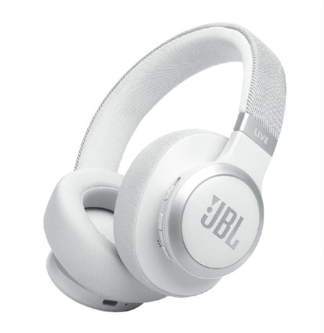 JBL Live 770NC Wireless Over-Ear Noise Cancelling Headphones – White – Pure Sound, Total Focus