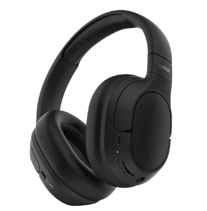 Belkin SoundForm Isolate Noise Cancelling Over-Ear Headphones – Black – Premium Sound, Total Focus