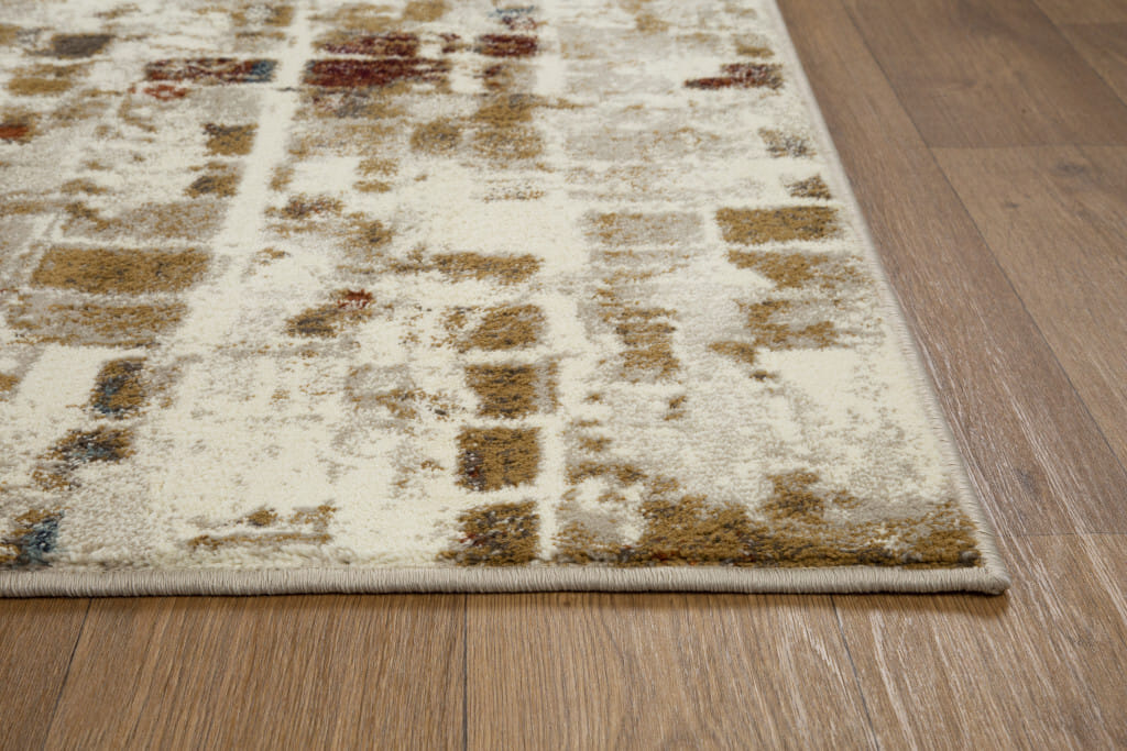 8' Natural Round Abstract Area Rug