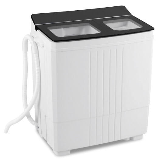 Costway Portable Washing Machine with 12 LBS Washer and 8 LBS Spinner Combo for Apartments-Gray