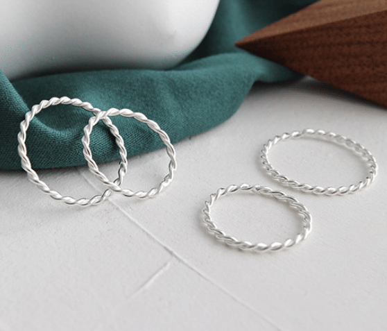 Minimalism Twisted 925 Sterling Silver Ring