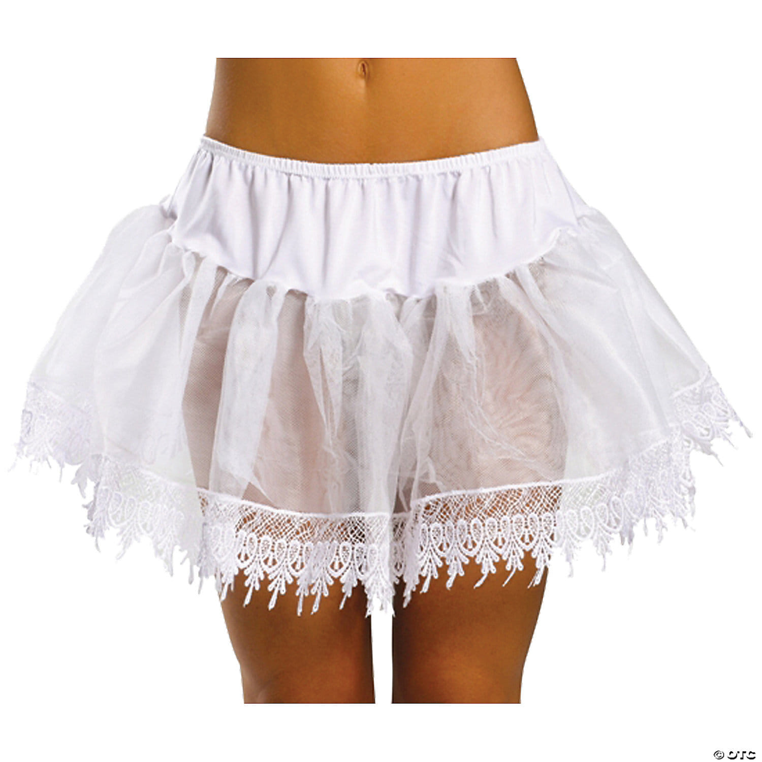 Teardrop lace petticoat-white