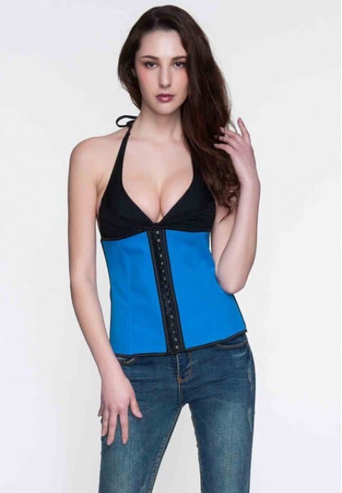Women Latex Rubber Bustier Waist Trainer Cincher Underbust Corset