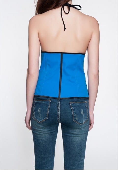 Women Latex Rubber Bustier Waist Trainer Cincher Underbust Corset