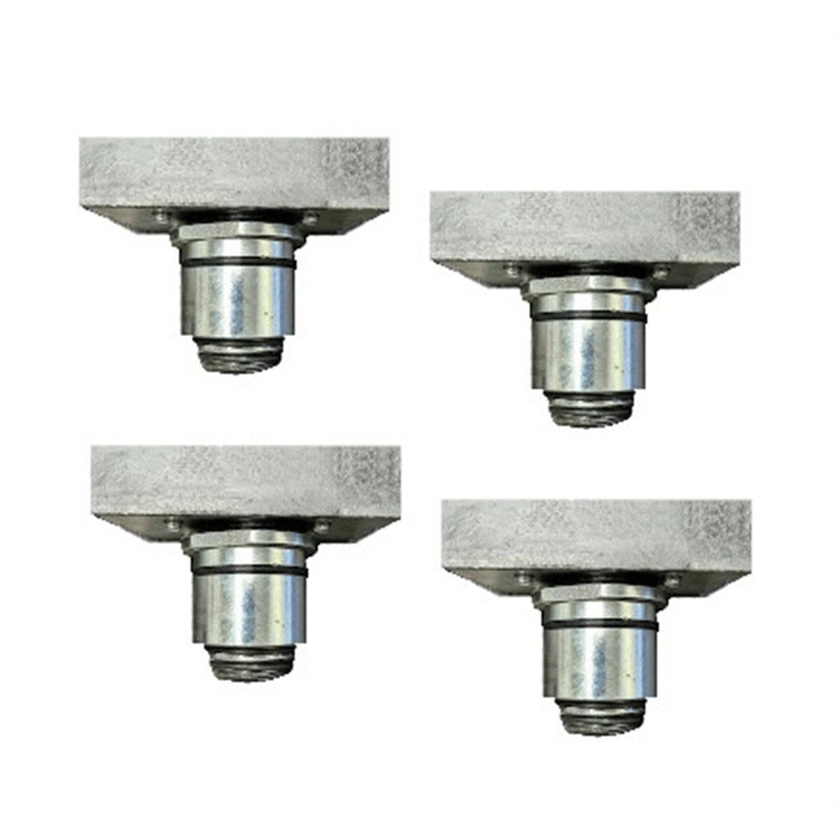Atlas Equipment Set of 4 Slotted Rubber Adjustable Adapters, 1.57" Peg Size