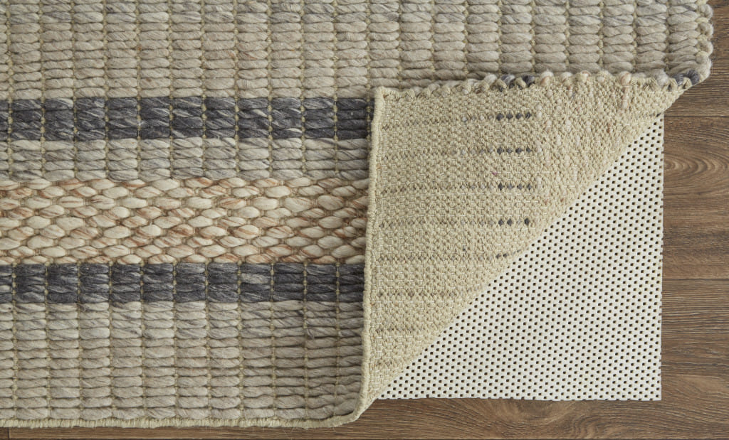 12' X 15' Gray and Ivory Wool Hand Woven Area Rug