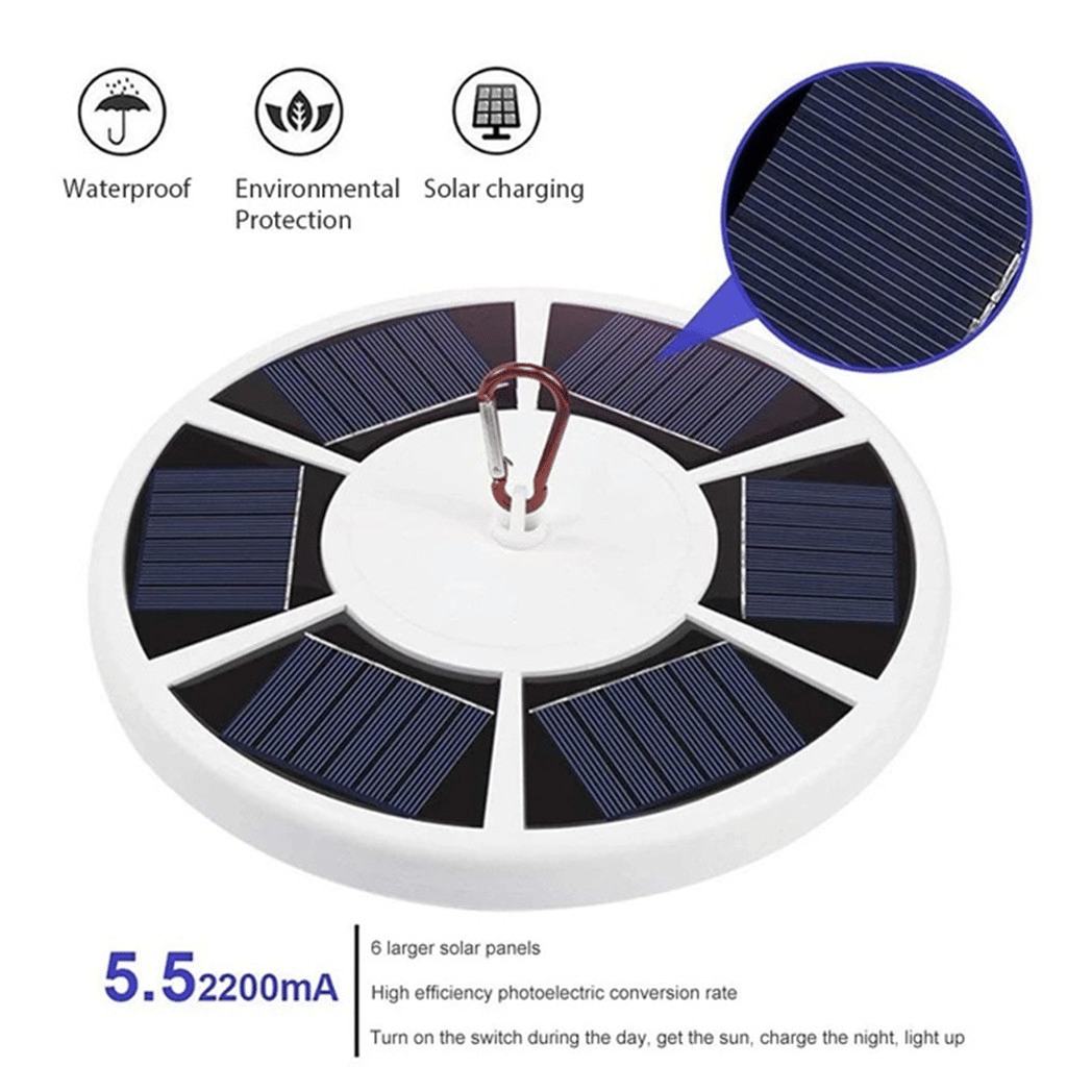 42 LED Solar Flagpole Light Garden Umbrella Light Outdoor Waterproof Landscape Street Flag Pole Lamp With Hook For Tent Camping
