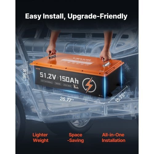 48V (51.2V) 150AH Lithium Golf Cart Battery, with 20A Charger, Lifepo4 Battery Kit, Built-in 250A BMS, with Bluetooth & Touch Monitor, 2C Discharge, 4000 Cycles, for Golf Carts, Trolling Motors
