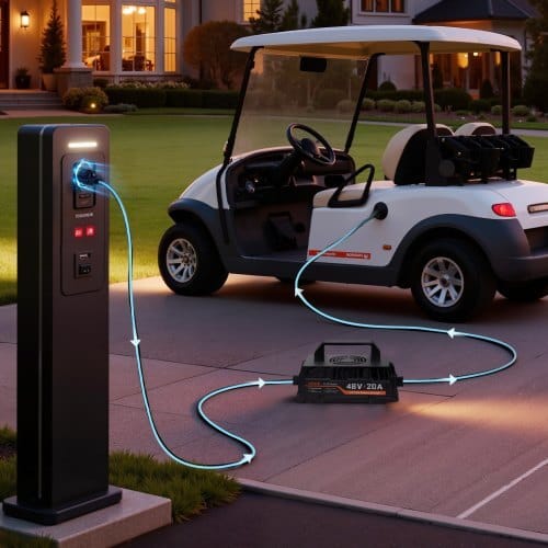 48V (51.2V) 150AH Lithium Golf Cart Battery, with 20A Charger, Lifepo4 Battery Kit, Built-in 250A BMS, with Bluetooth & Touch Monitor, 2C Discharge, 4000 Cycles, for Golf Carts, Trolling Motors
