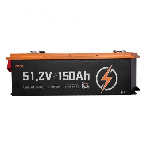 48V (51.2V) 150AH Lithium Golf Cart Battery, with 20A Charger, Lifepo4 Battery Kit, Built-in 250A BMS, with Bluetooth & Touch Monitor, 2C Discharge, 4000 Cycles, for Golf Carts, Trolling Motors