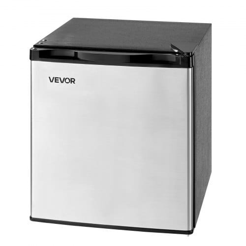 Mini Fridge, 1.6 Cu.Ft, Single Door Compact Refrigerator, Adjustable Temperature, Metal Shelf, Energy Efficient Small Refrigerator, Reversible Door, Low Noise, for Bedroom, Office, Stainless