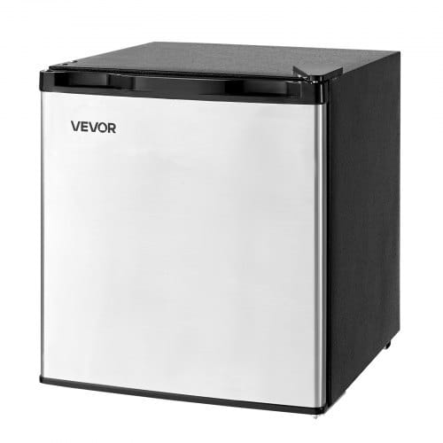Mini Fridge, 1.6 Cu.Ft, Single Door Compact Refrigerator, Adjustable Temperature, Metal Shelf, Energy Efficient Small Refrigerator, Reversible Door, Low Noise, for Bedroom, Office, Stainless