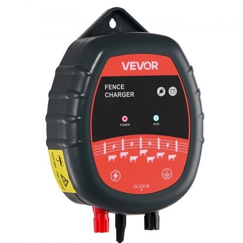Electric Fence Charger, 10kV 1J, AC DC Electric Fence Energizer with LED Indicator, 1.86 Miles Range, Powerful Plug-in Fences Charger, Prevents Wild Animals Intrusion for Livestock Poultry