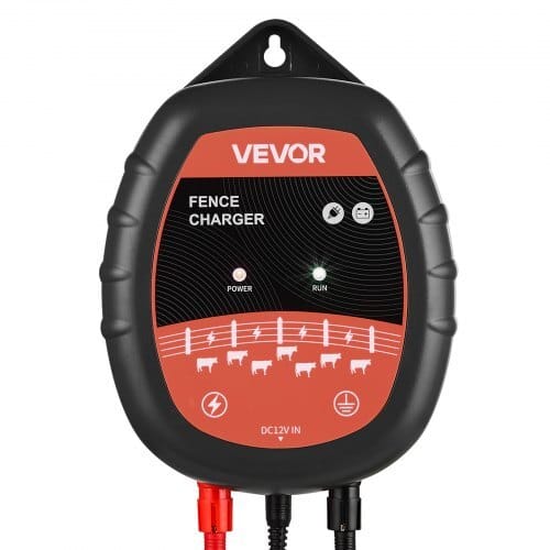 Electric Fence Charger, 10kV 1J, AC DC Electric Fence Energizer with LED Indicator, 1.86 Miles Range, Powerful Plug-in Fences Charger, Prevents Wild Animals Intrusion for Livestock Poultry