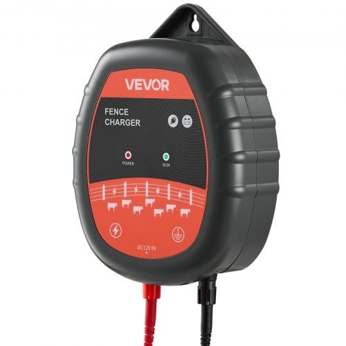 Electric Fence Charger, 10kV 1J, AC DC Electric Fence Energizer with LED Indicator, 1.86 Miles Range, Powerful Plug-in Fences Charger, Prevents Wild Animals Intrusion for Livestock Poultry