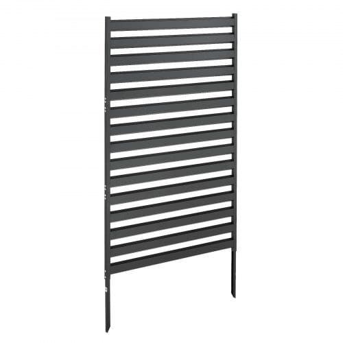 Metal Privacy Screen, 38" W x 60" H Freestanding Modern Privacy Fence, Garden Divider Panel with Extended Ground Stakes & Panel Height Adjustable, Freestanding Outdoor Divider for Garden, Indoor