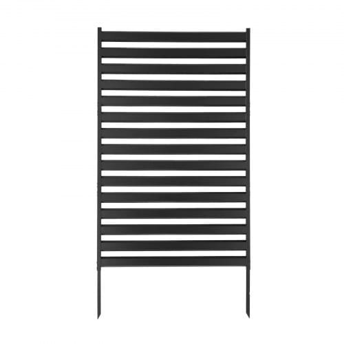Metal Privacy Screen, 38" W x 60" H Freestanding Modern Privacy Fence, Garden Divider Panel with Extended Ground Stakes & Panel Height Adjustable, Freestanding Outdoor Divider for Garden, Indoor