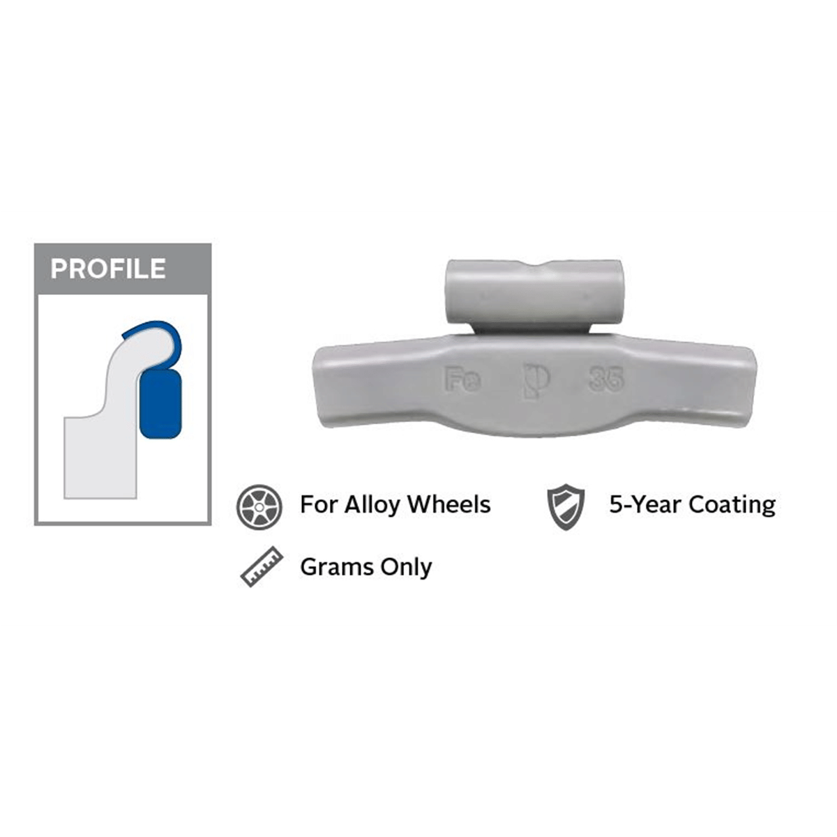 Wegmann Automotive 15 g Lead Coated Clip-on IAW Blue Series Wheel Weight (Box of 25)
