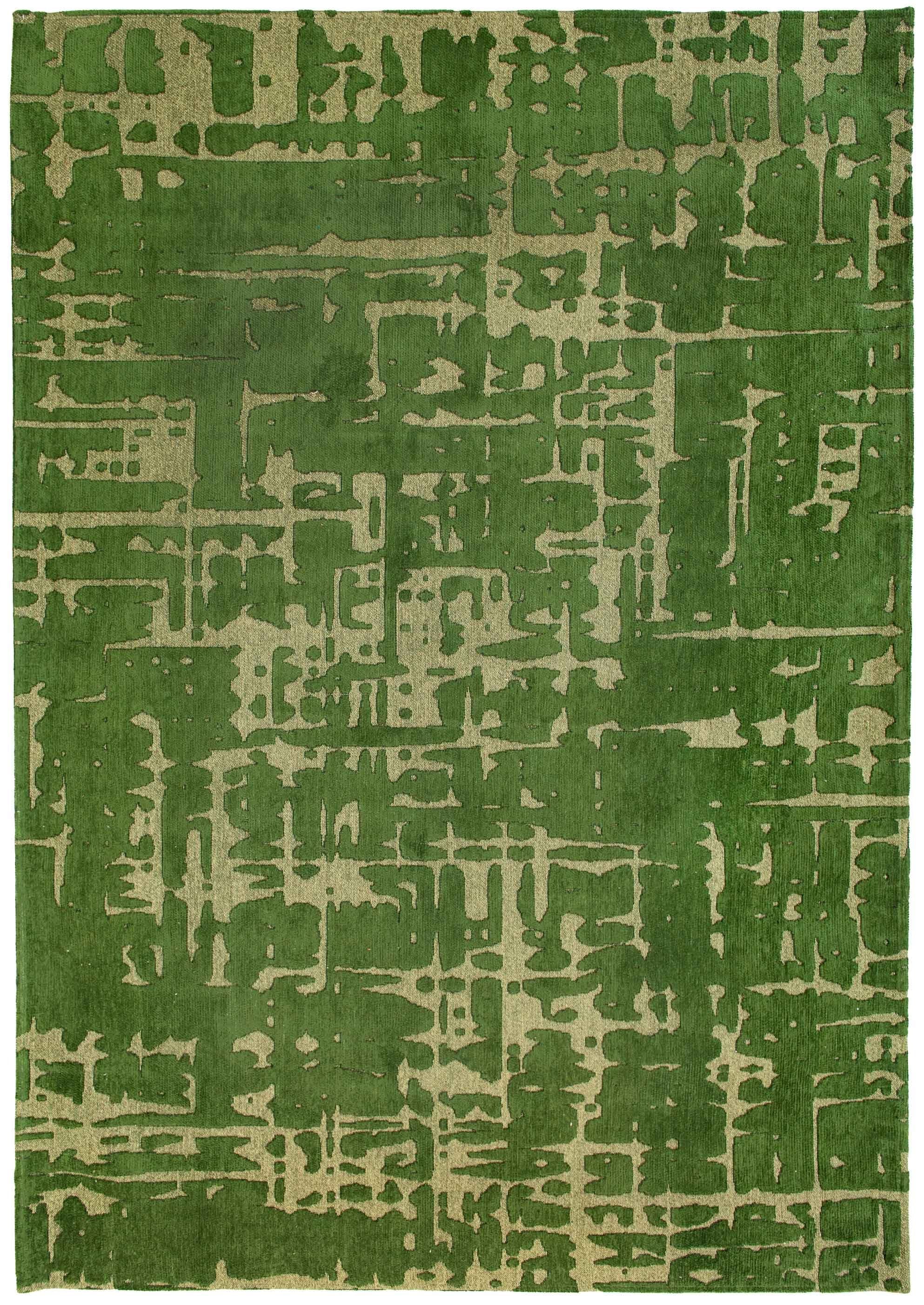 5' Green Round Abstract Non Skid Area Rug