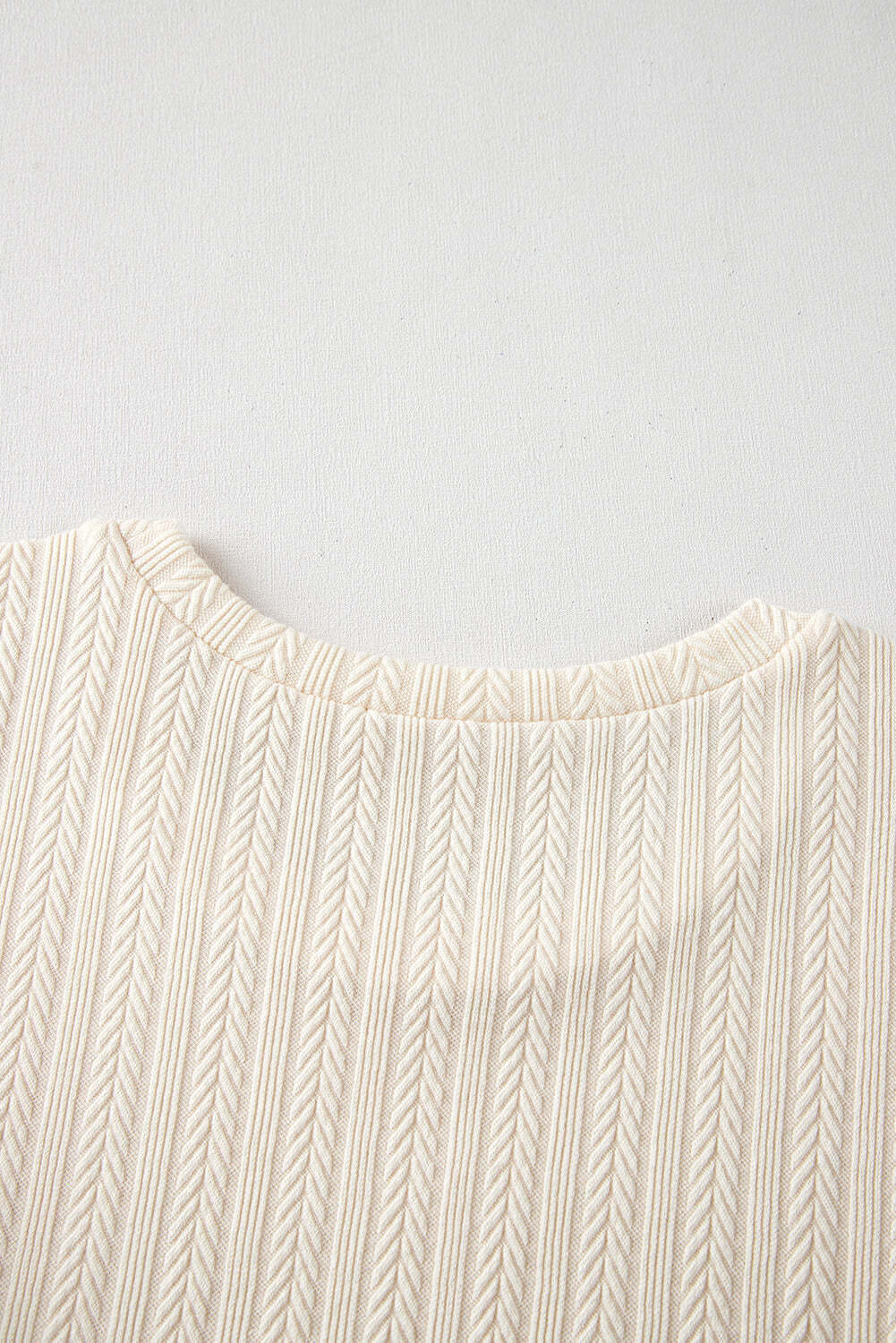 Apricot Polka Dot Mesh Puff Sleeve Textured Blouse