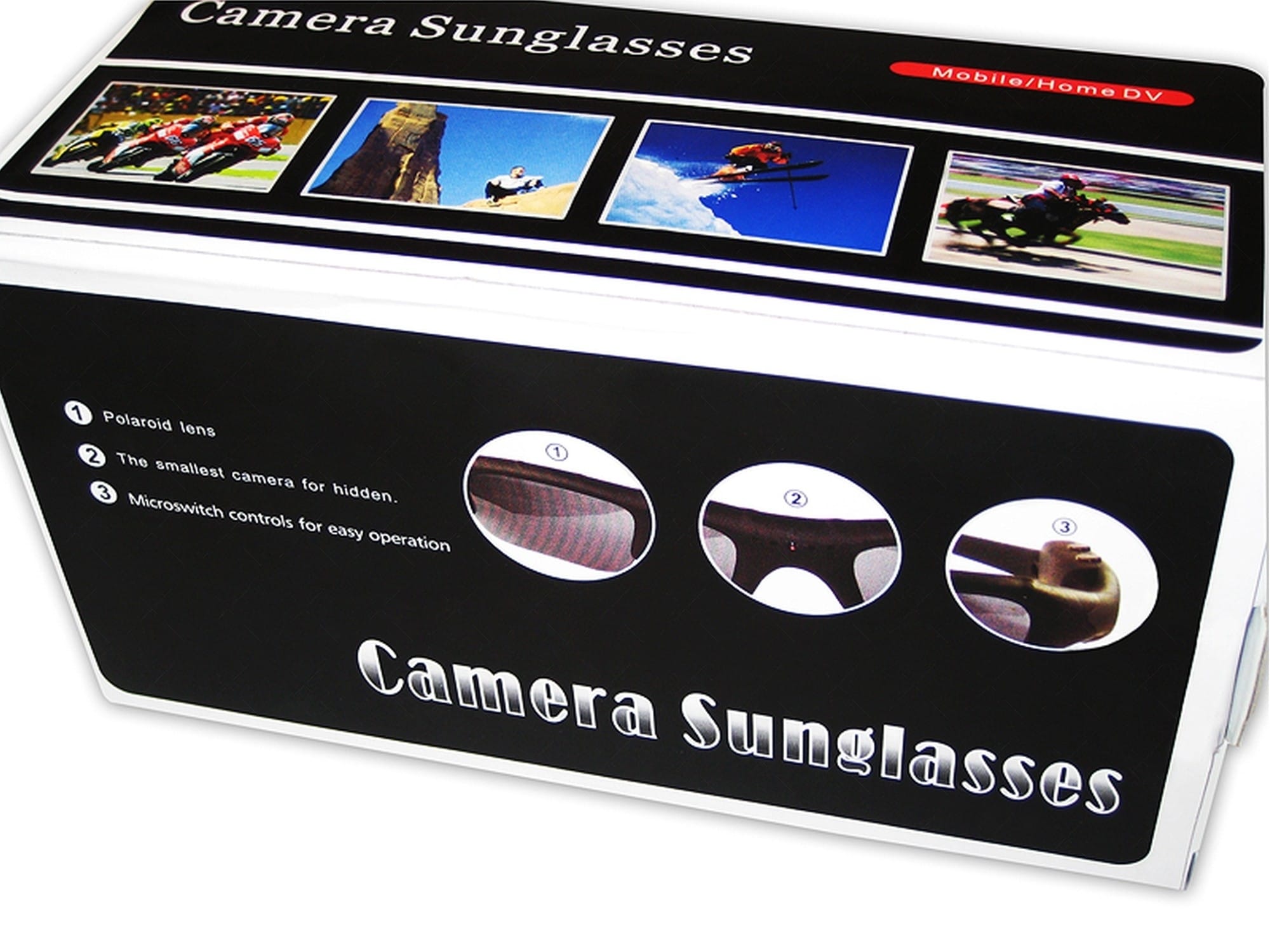 Portable Camcorder Video Camera Sunglasses Rechargeable DVR with Polarized Lens