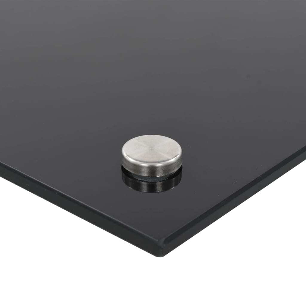 Kitchen Backsplash Black 31.5"x15.7" Tempered Glass