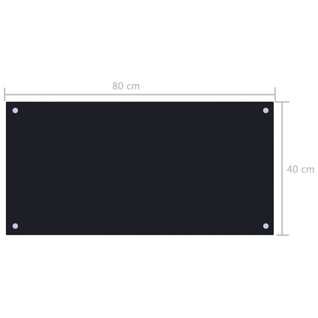 Kitchen Backsplash Black 31.5"x15.7" Tempered Glass