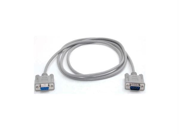 This 9-pin straight through serial cable features a db9 male connector and a db9