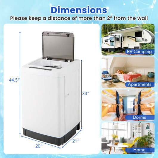 Full-Automatic Washing Machine Washer and Spin Combo-White - Color: White