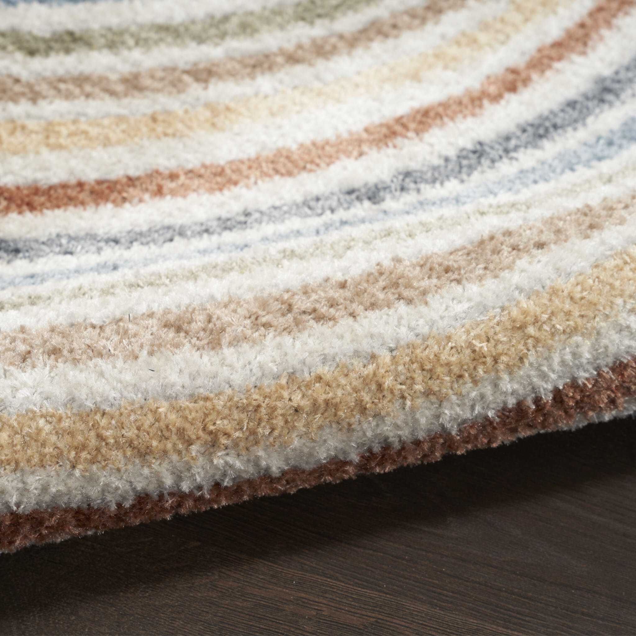 8' Runner Blue and Ivory Abstract Power Loom Washable Runner Rug