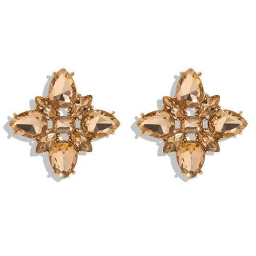 Acrylic Flower Pattern High Fashion Women Earrings - Champagne