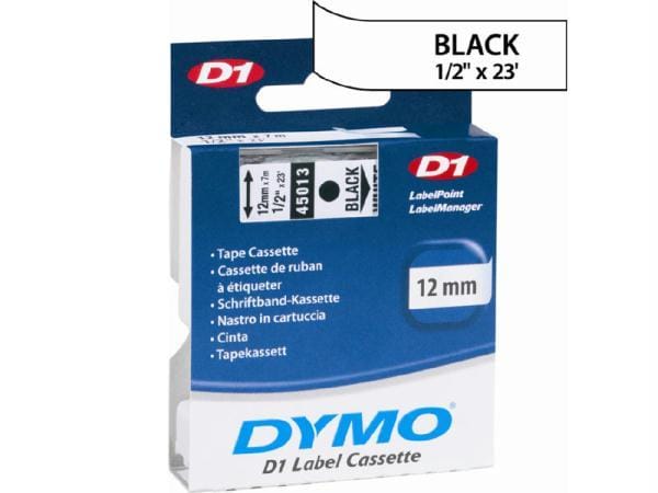 Black print/ white tape, 1/2 x 23