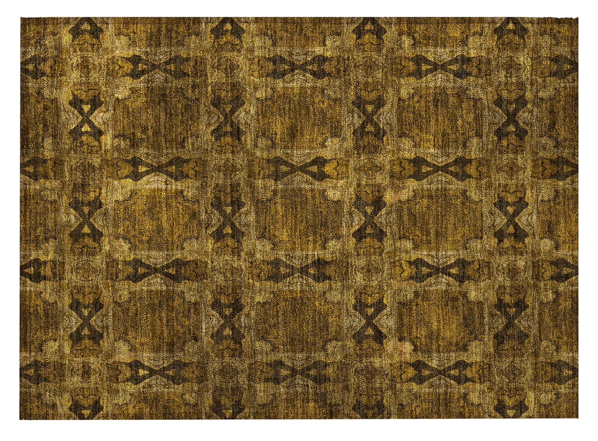 2' X 3' Chocolate Floral Medallion Washable Non Skid Indoor Outdoor Area Rug