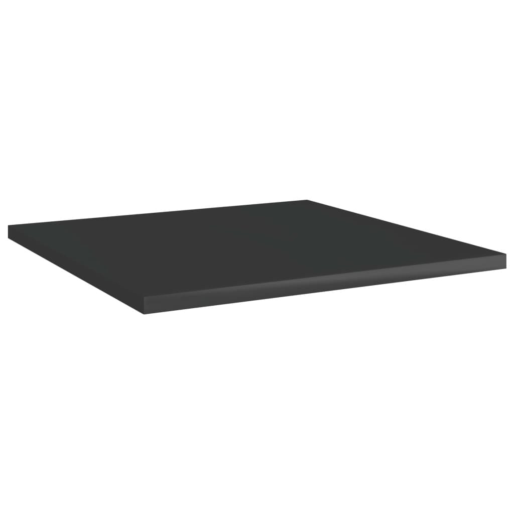 Bookshelf Boards 4 pcs High Gloss Black 15.7"x15.7"x0.6" Engineered Wood