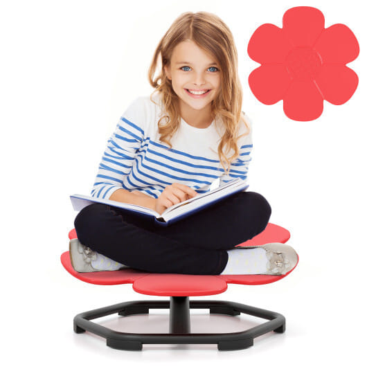 Kids Sensory Swivel Chair Elephant Petal 360° Spinning Chair-Red - Color: Red