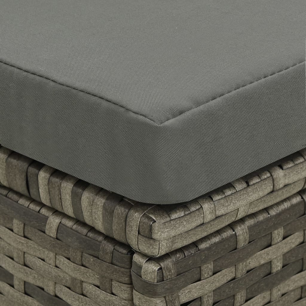 4 Piece Patio Lounge Set with Cushions Poly Rattan Gray